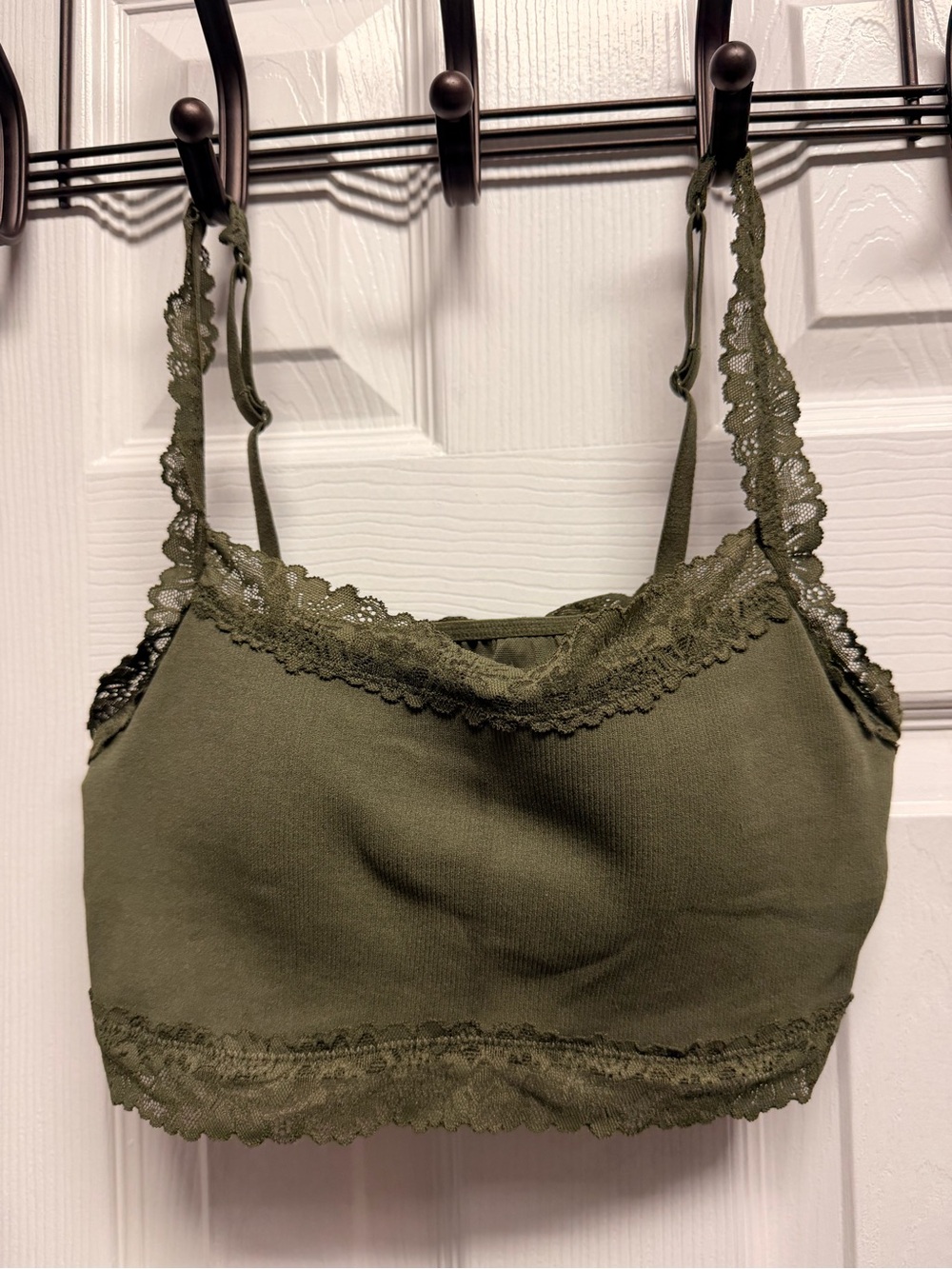 PINK Victoria's Secret Olive Green Lace Bralette